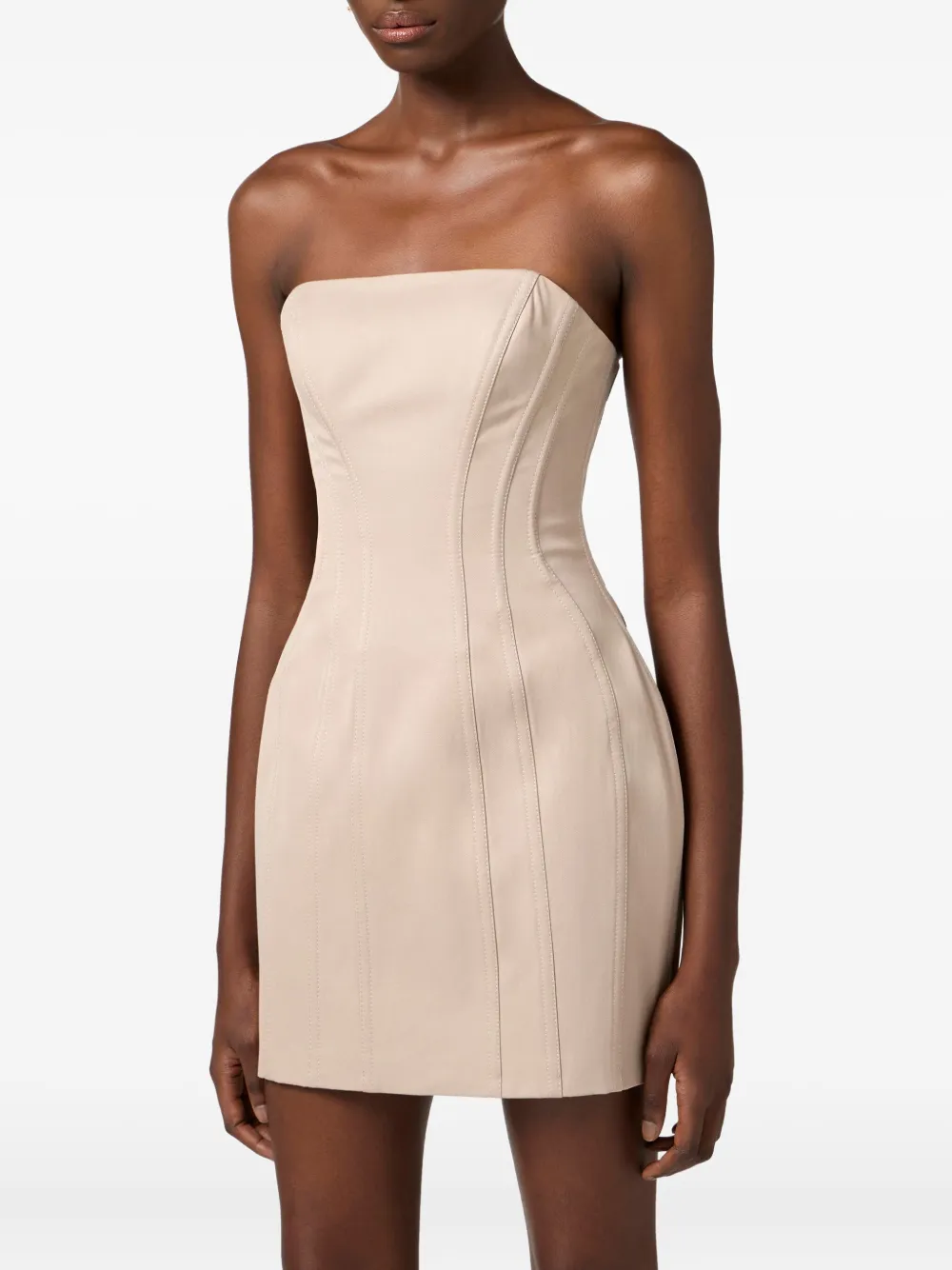 Elisabetta Franchi bustier seam-detail mini dress Beige