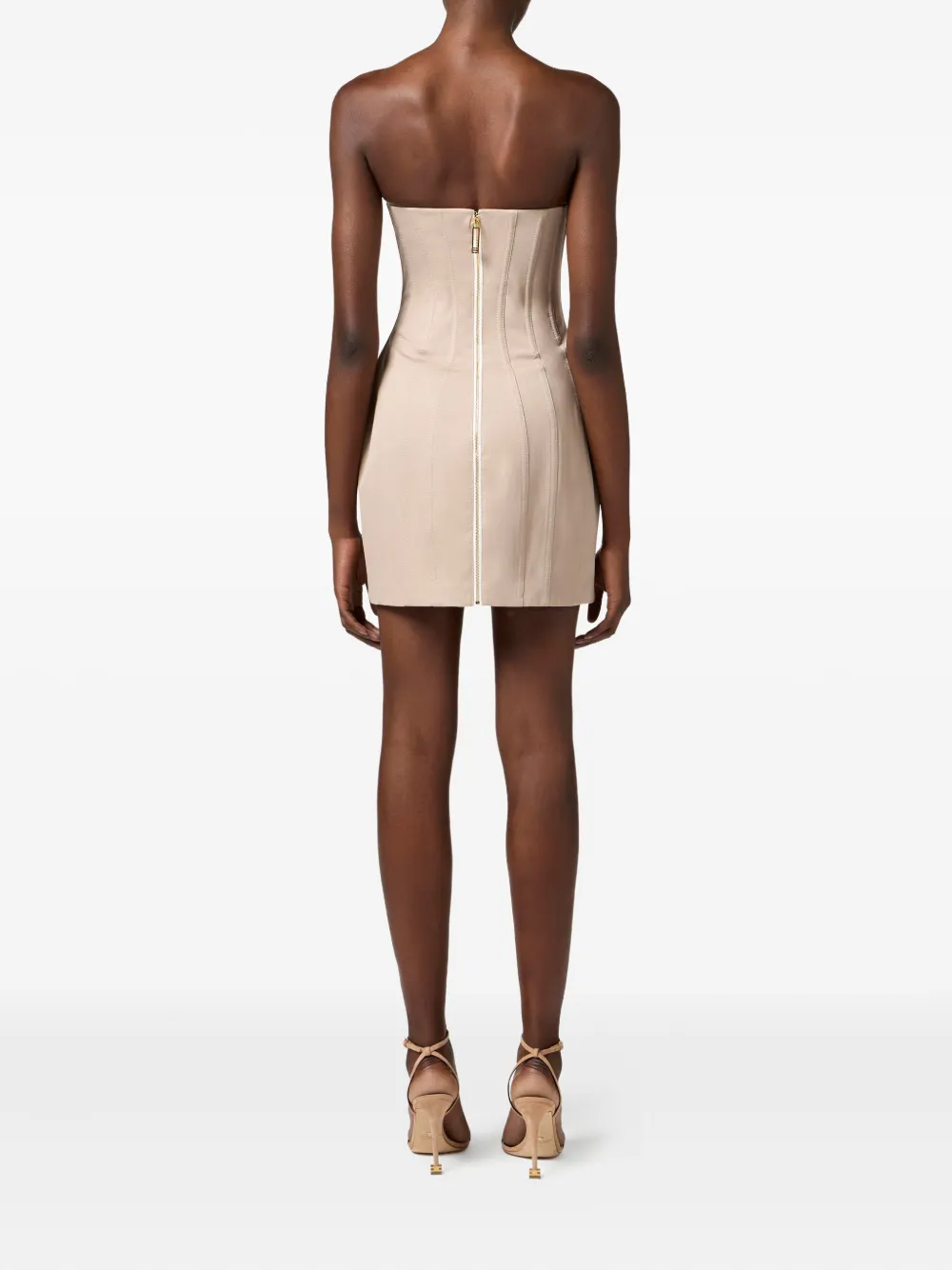 Elisabetta Franchi bustier seam-detail mini dress Beige