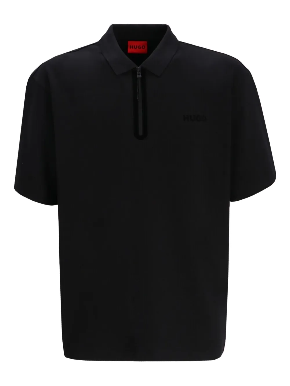 HUGO Poloshirt met geborduurd logo Zwart