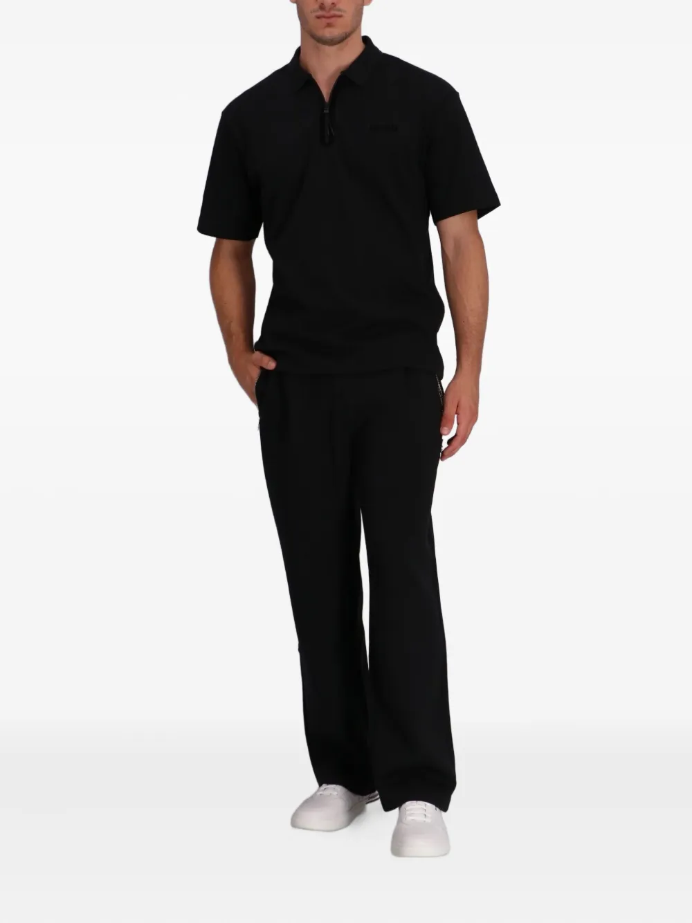 HUGO Poloshirt met geborduurd logo - Zwart