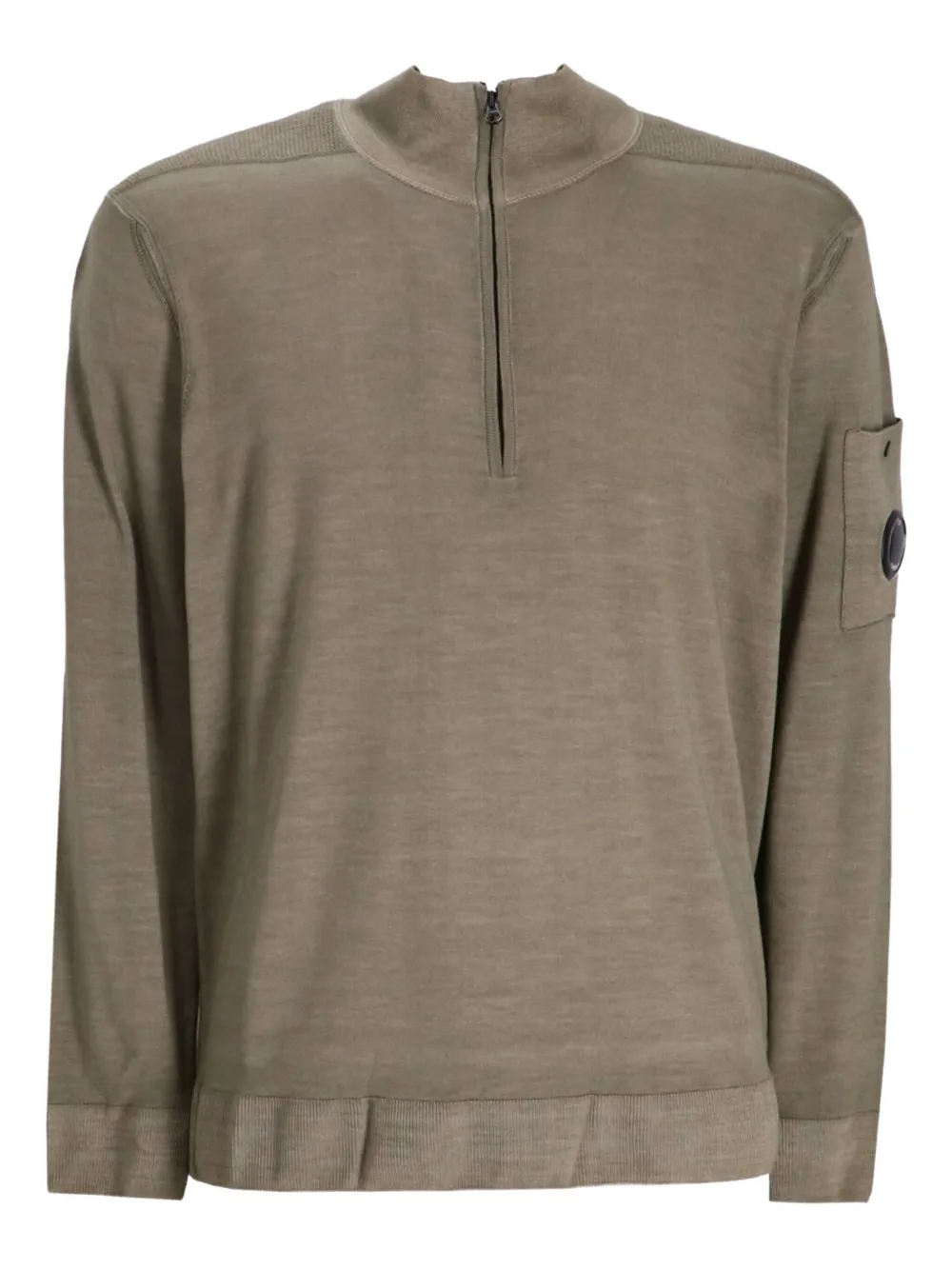 half-zip lens-pocket sweater