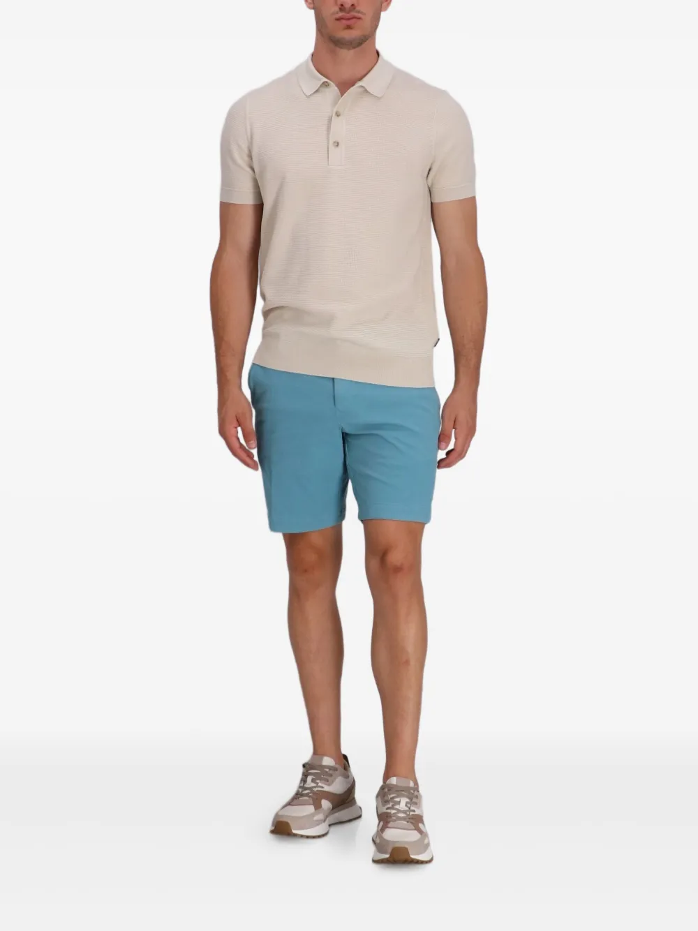 BOSS Poloshirt met knopenbies - Beige