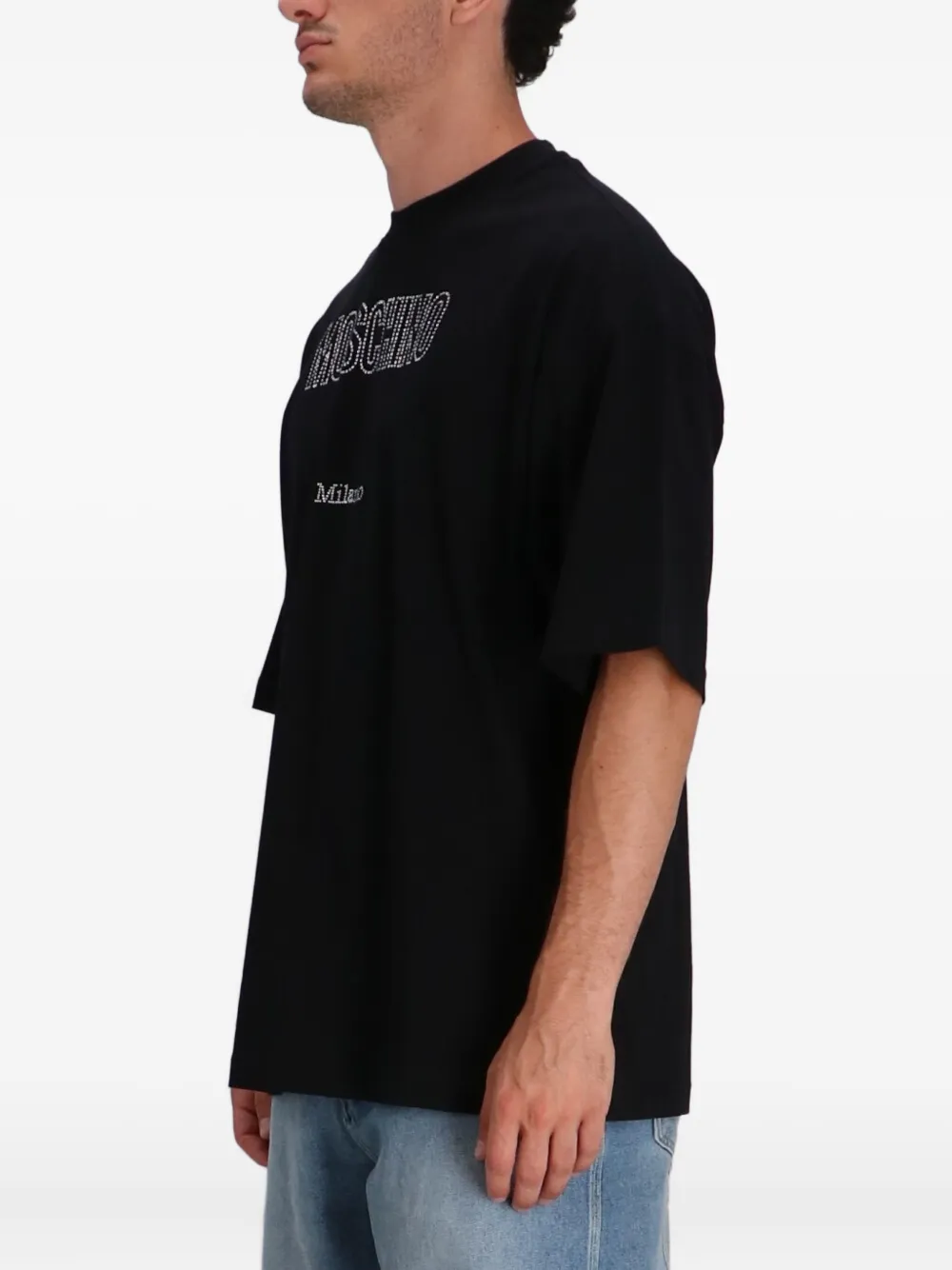Moschino crystal-embellished cotton T-shirt Zwart