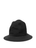Yohji Yamamoto strap-detail cotton bucket hat - Black