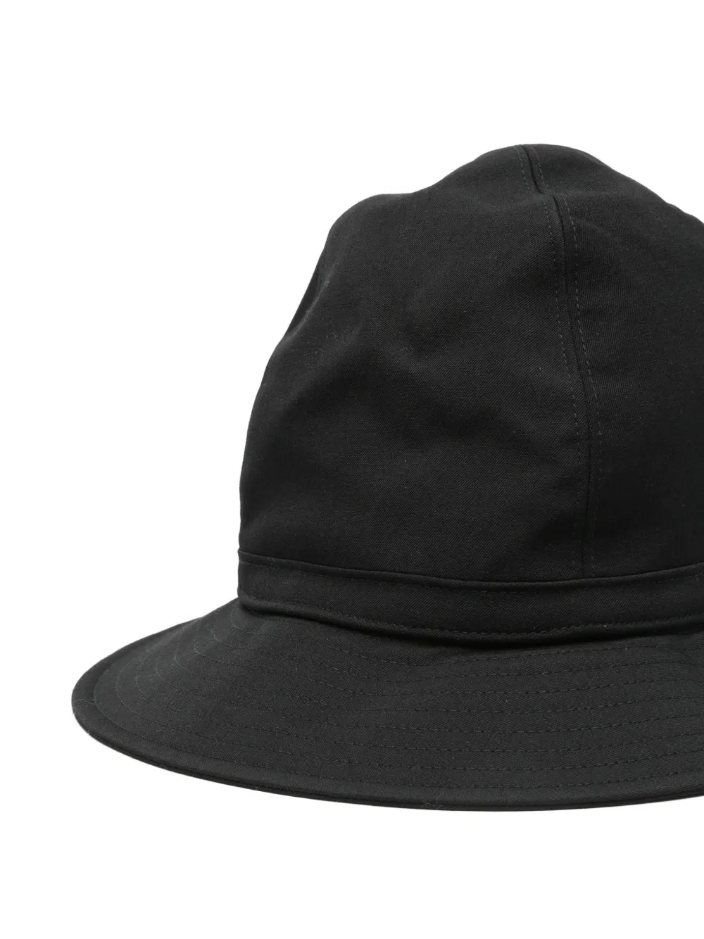 Yohji Yamamoto Fedora Wrinkled Wool Gabardine Hat In Black