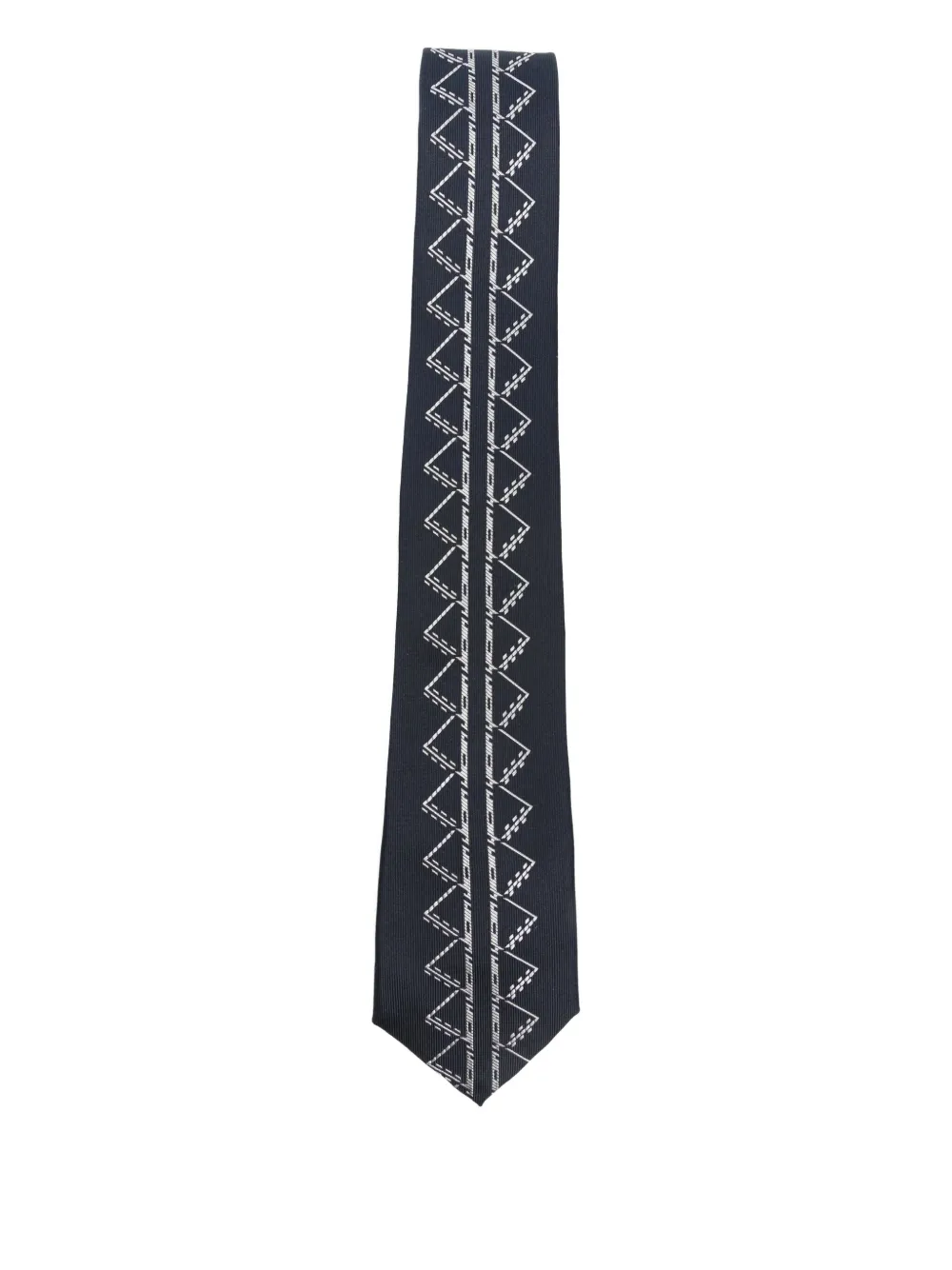 Yohji Yamamoto Zijden stropdas met geometrisch patroon Blauw