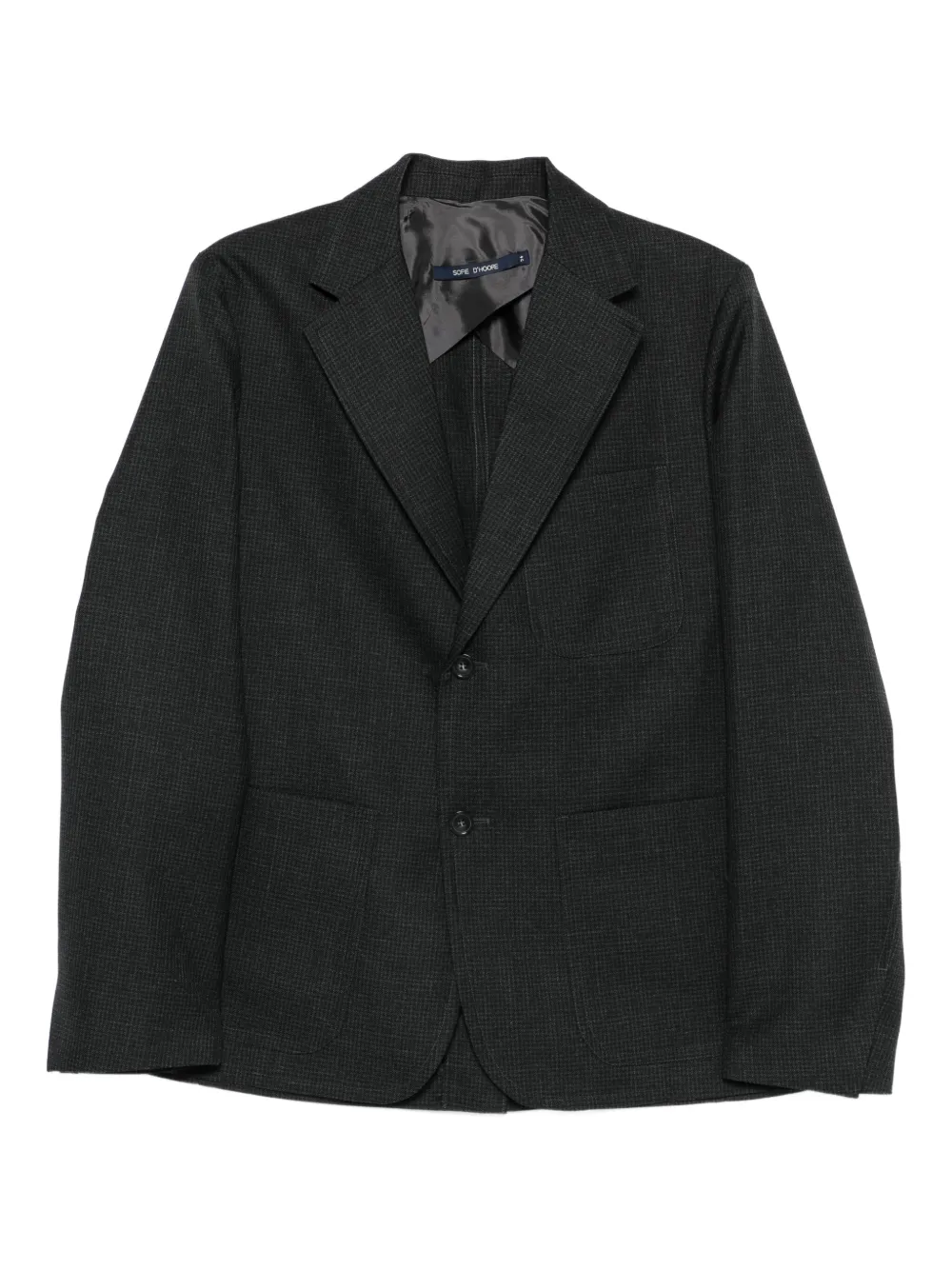 checked wool blazer