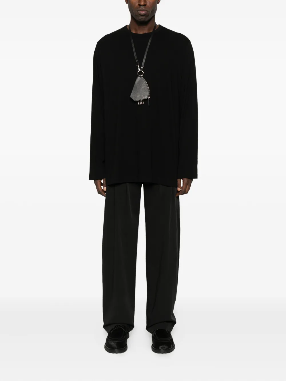 Yohji Yamamoto long-sleeve T-shirt - Zwart