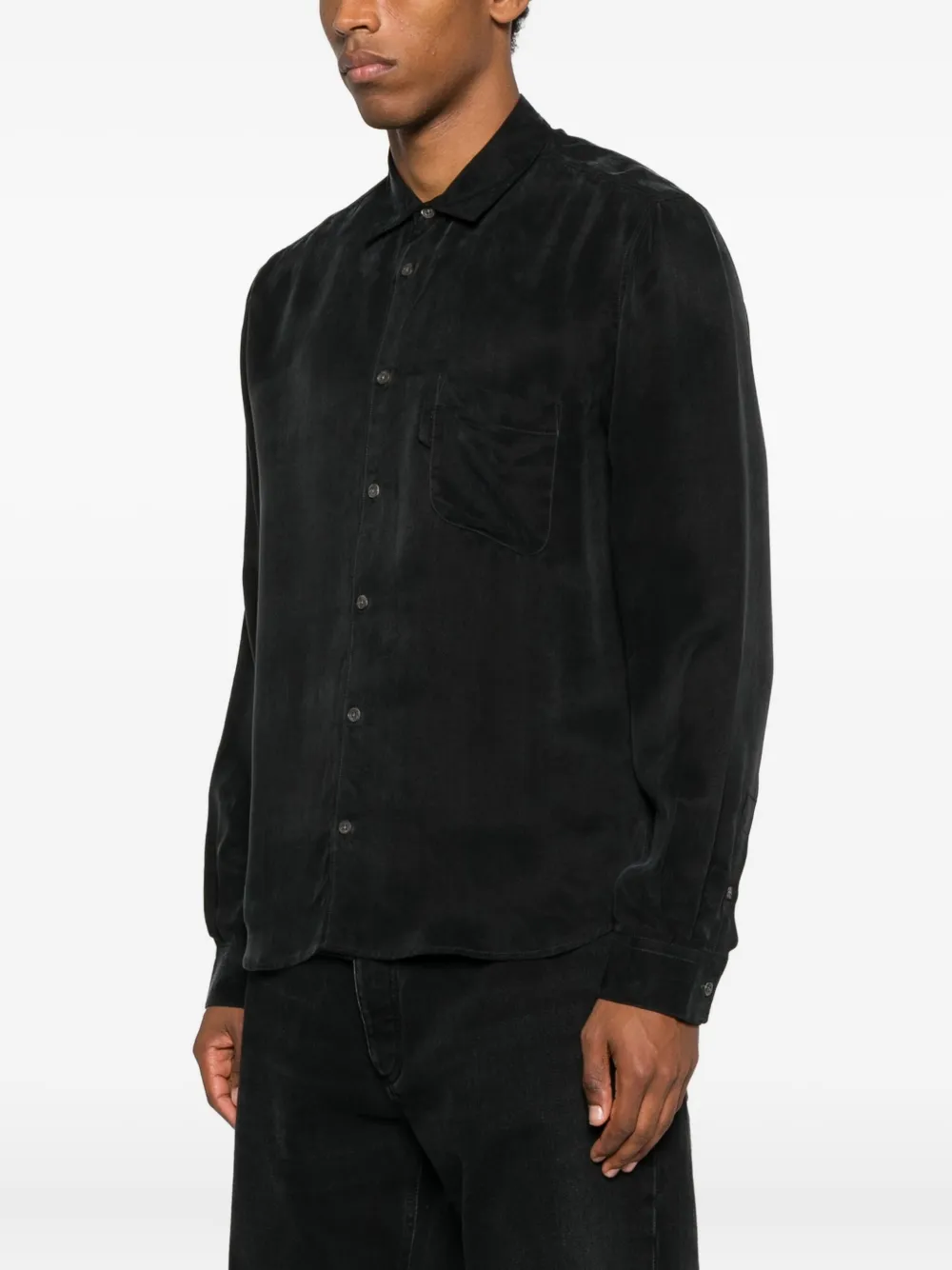 YMC Curtis overhemd met borstzak Zwart