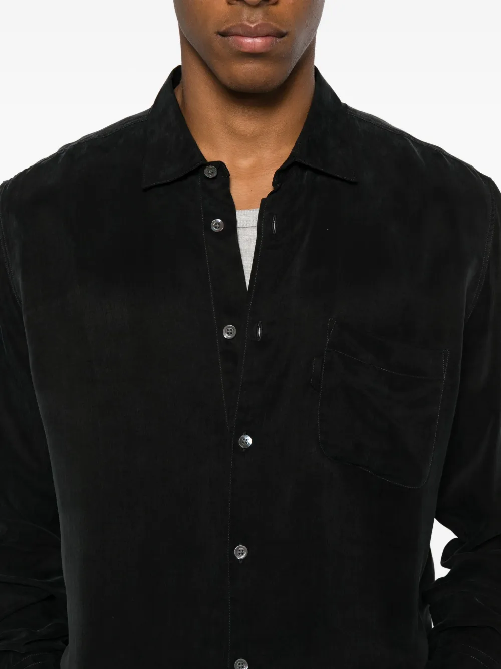 YMC Curtis overhemd met borstzak Zwart