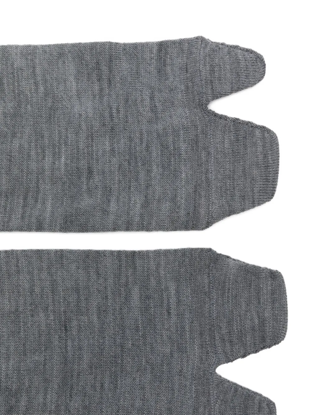 Maison Margiela Ribbed Wool Socks In Gray