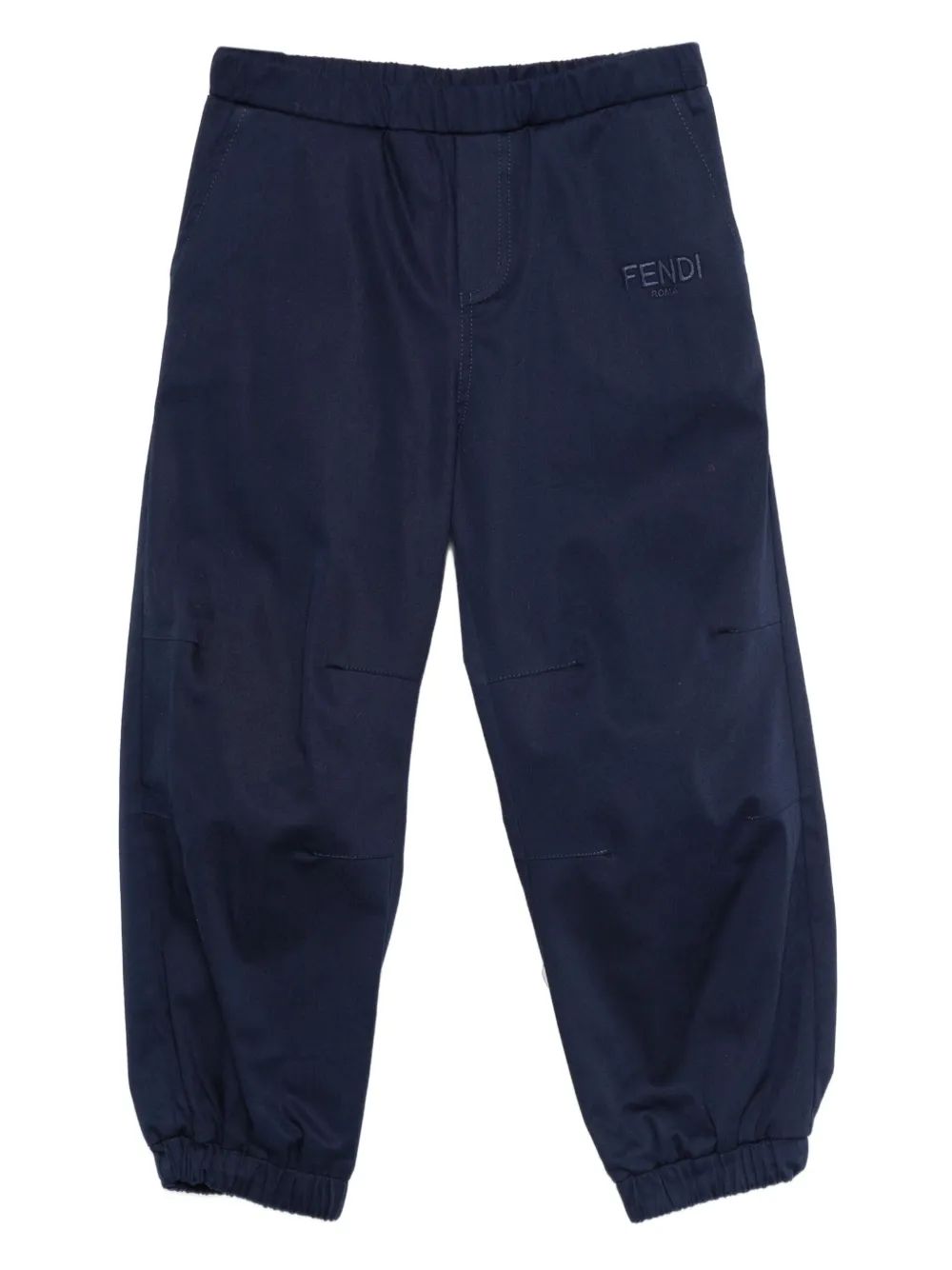Fendi Kids elastic-cuffed trousers Blauw