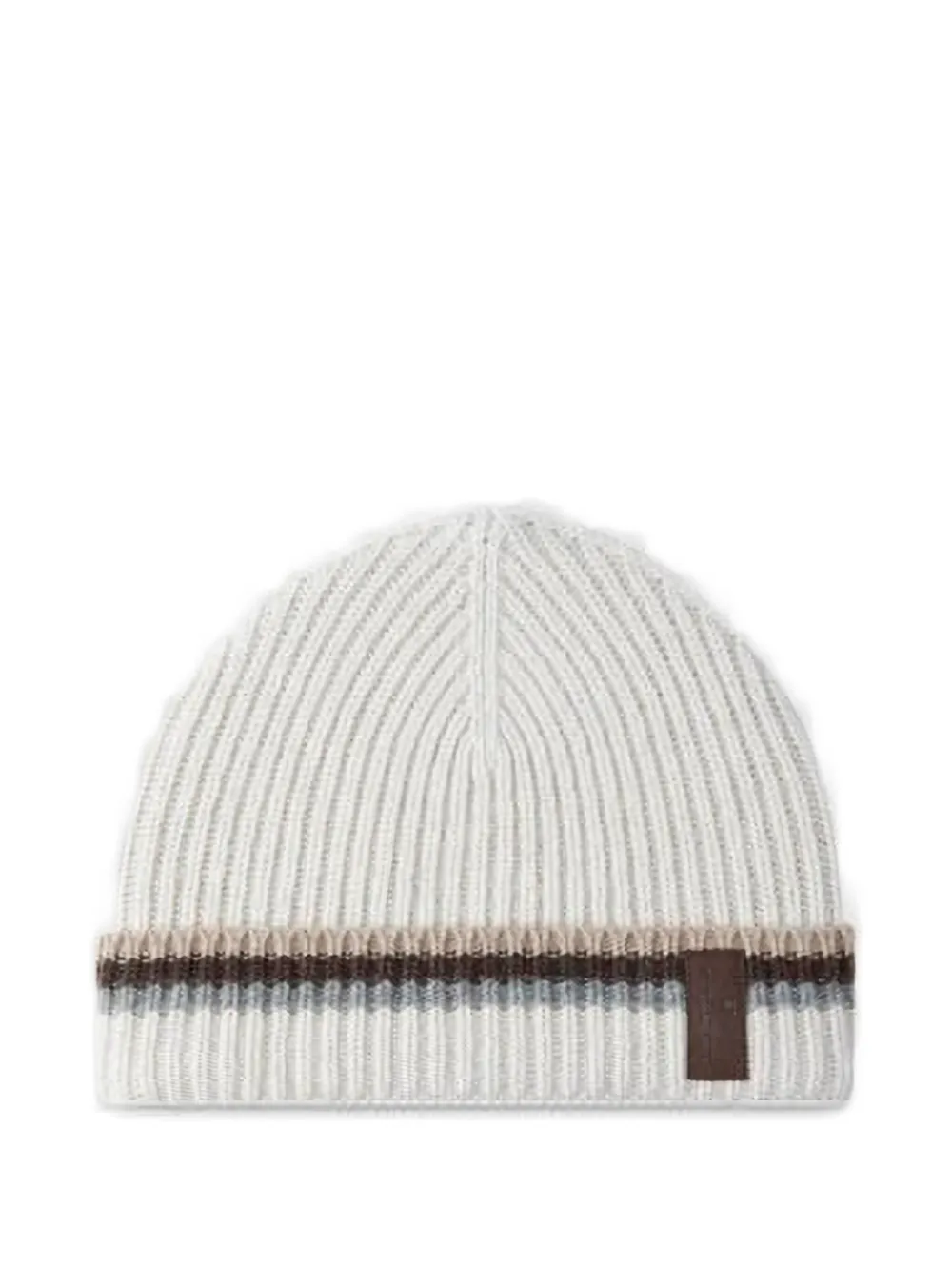 Paul & Shark ribbed beanie hat | Neutrals | Image 1