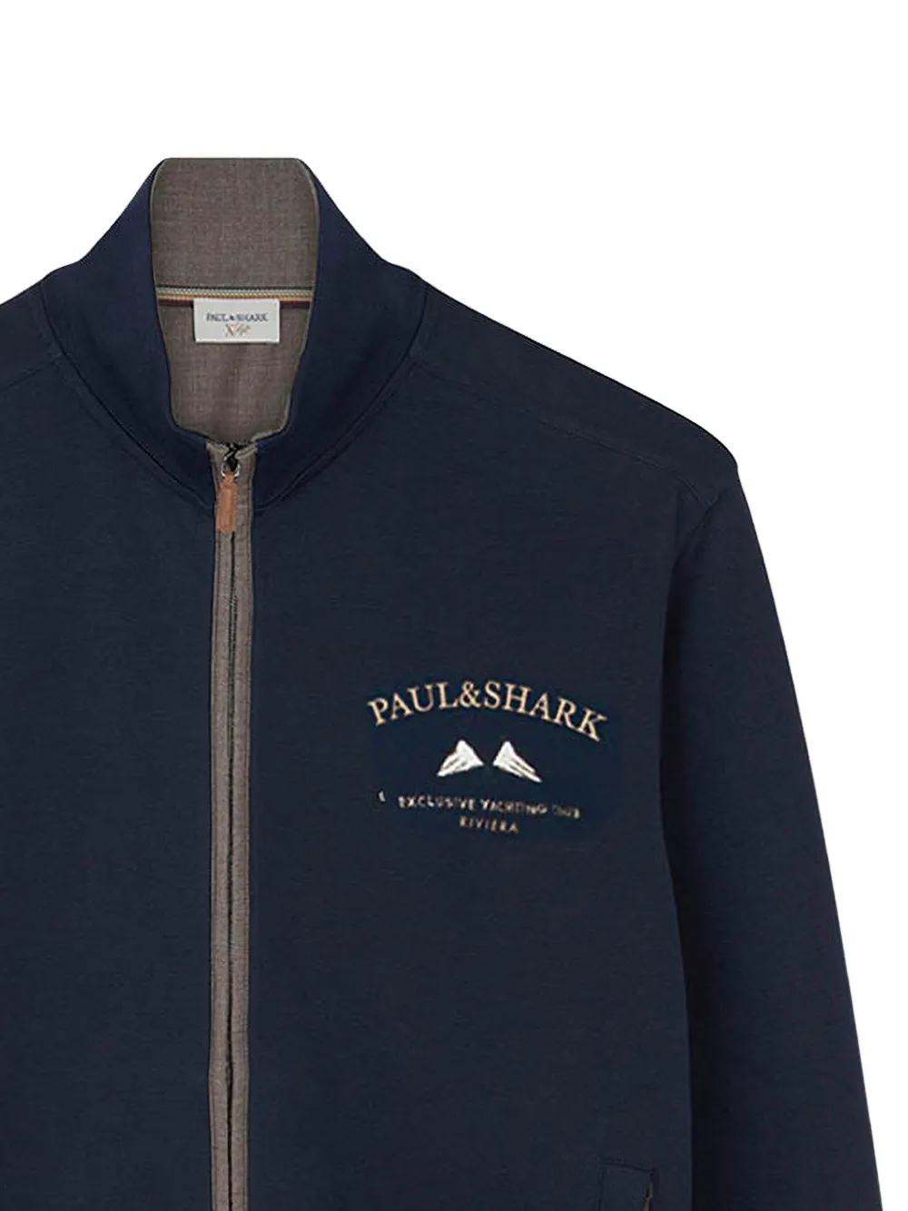 Paul & Shark Sweater met borduurwerk en rits - Blauw