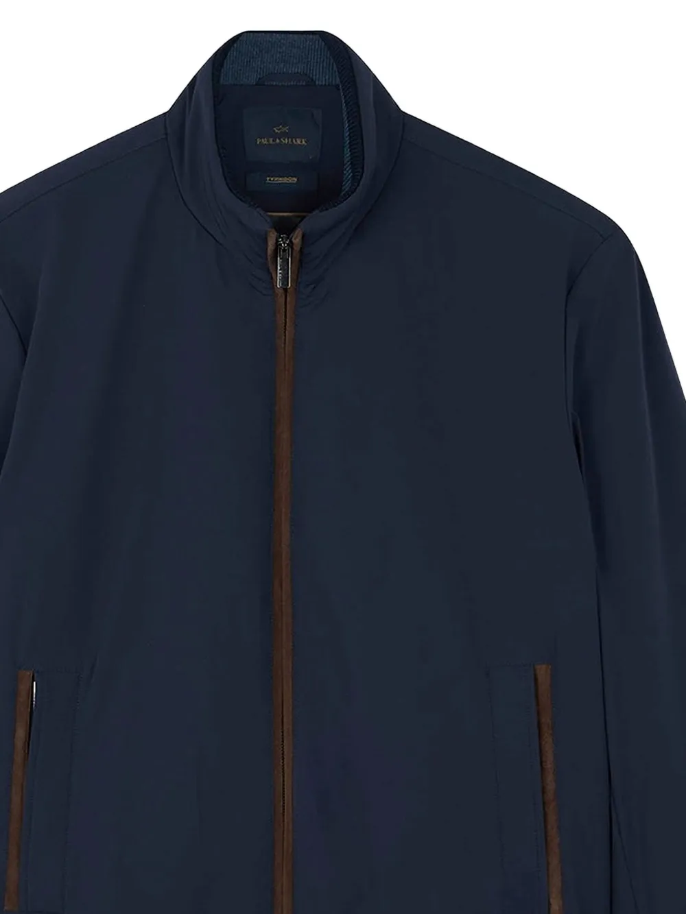 Paul & Shark Suede-detail Bomber Jacket In Blue