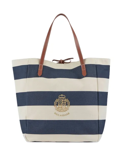 Paul & Shark embroidered-logo stripe-pattern bag