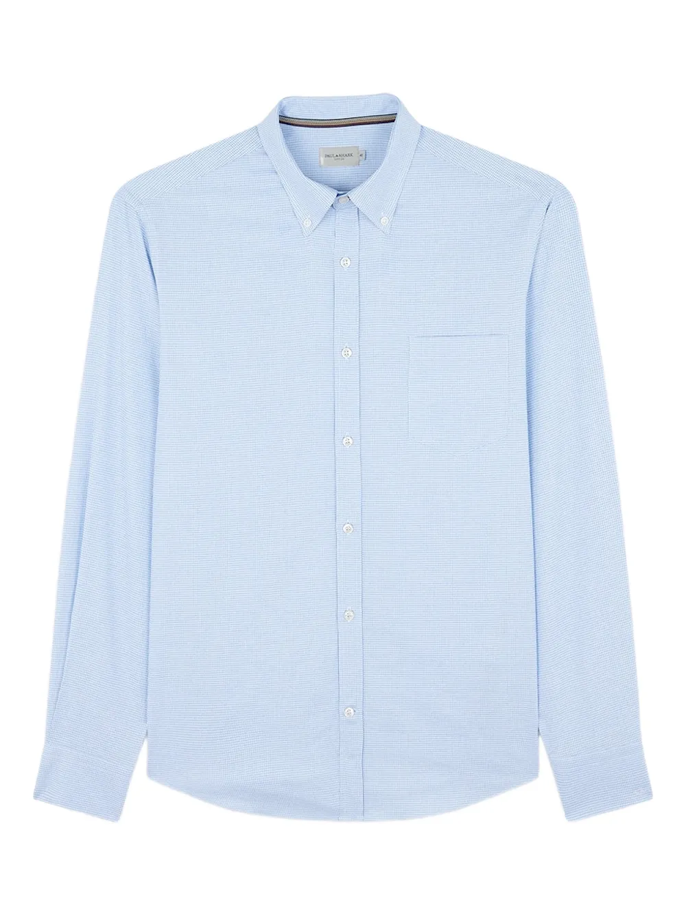 Paul & Shark Cotton Shirt With Houndstooth Pattern In Blue