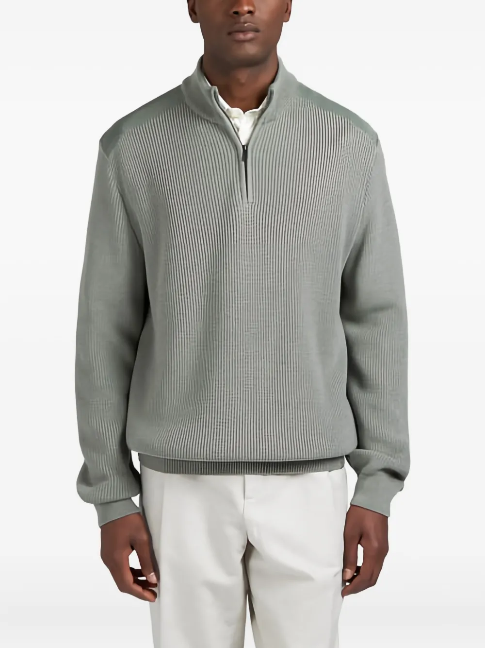 Paul & Shark Trui met halve rits - Groen