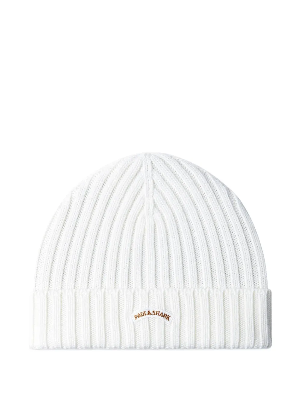 Paul & Shark ribbed beanie hat | White | Image 1