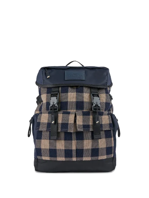 Paul & Shark Check-pattern Backpack in Blue