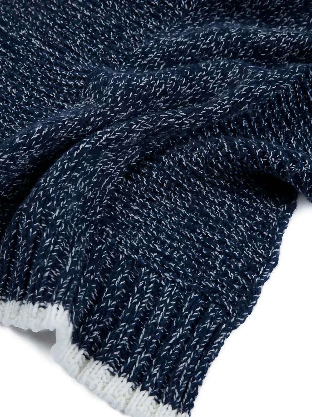 Ribbed-Trim Scarf