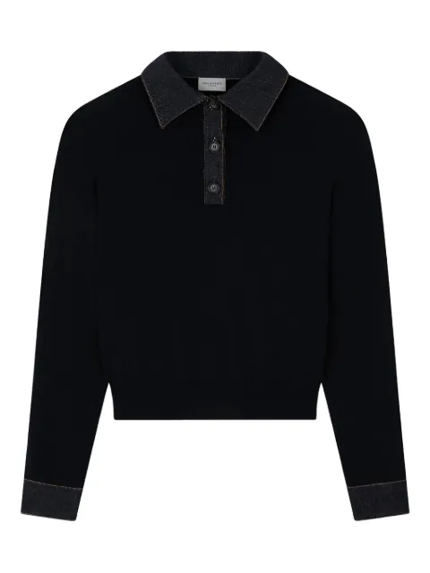Paul & Shark denim-collar polo sweater