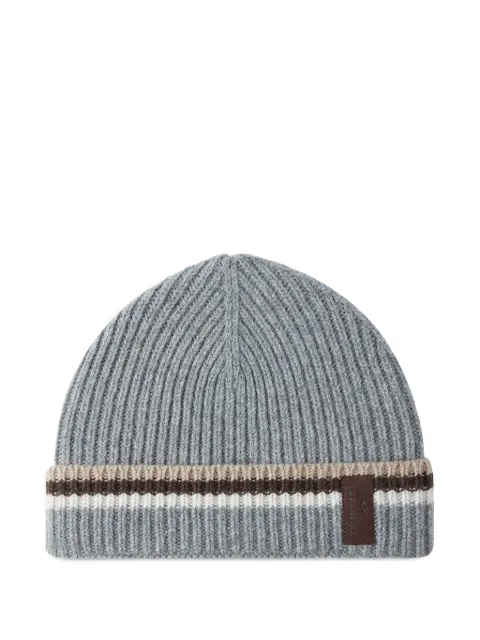Paul & Shark ribbed striped beanie hat
