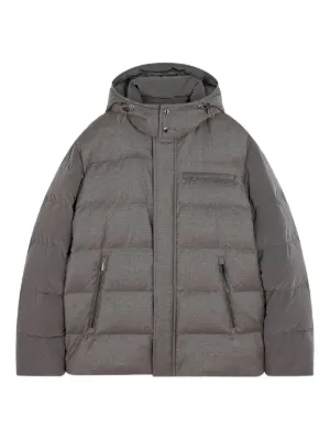 Prada Hooded Padded Jacket | Grey | FARFETCH