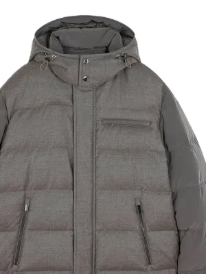 Prada Hooded Padded Jacket | Grey | FARFETCH
