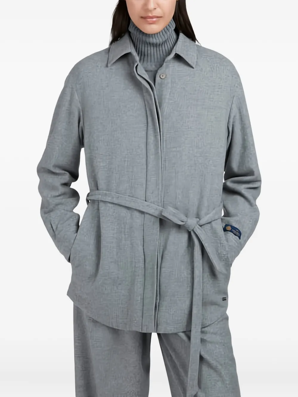 Paul & Shark Wool And Cashmere Overshirt In Gray