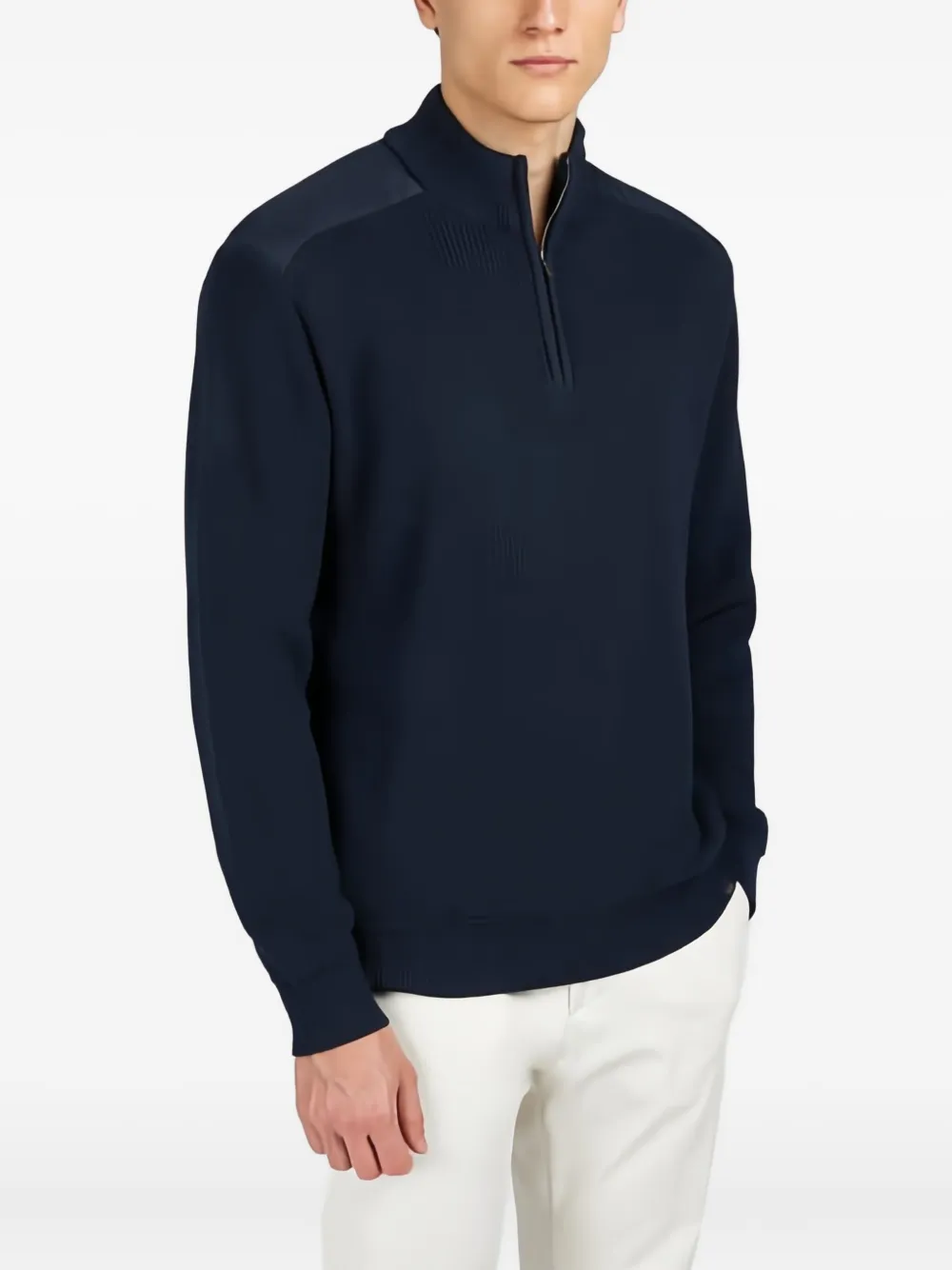 Paul & Shark Trui met halve rits - Blauw