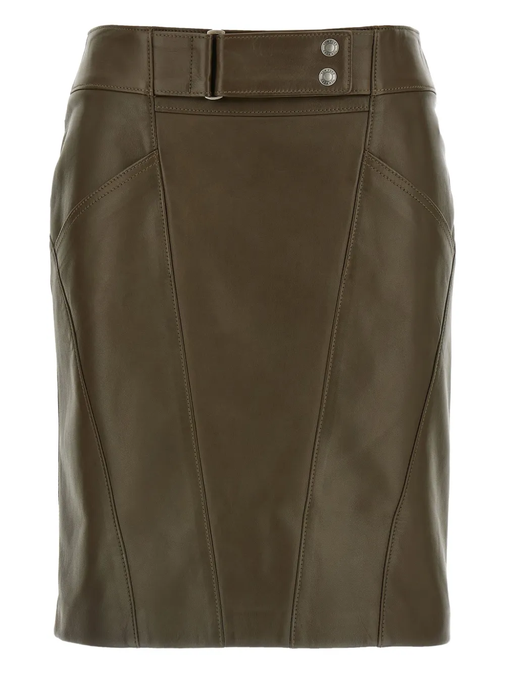 stitched leather pencil skirt