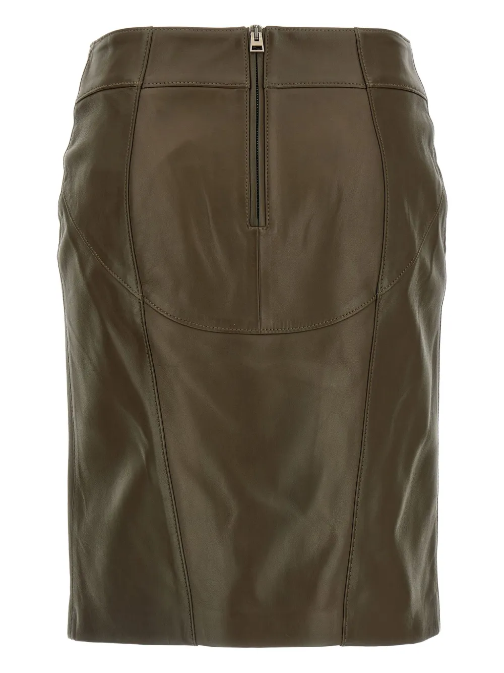 TOM FORD Leren kokerrok met stiksel - Groen