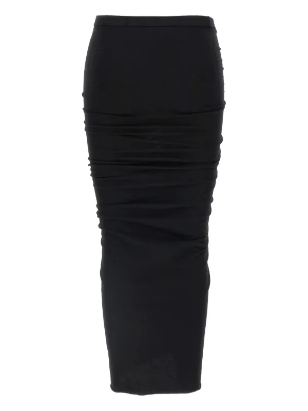 大人気! RICK OWENS DRKSHDW Edfu マキシスカート Black Edfu Maxi Skirt by Rick Owens DRKSHDW on Sale