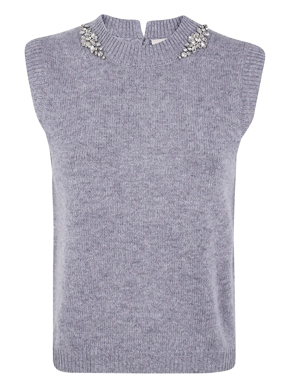 Semicouture Top verfraaid met kristallen Grijs