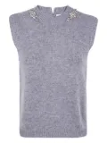 Semicouture crystal-embellished vest - Grey