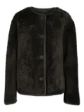 Arma lamb-leather button-fastening jacket - Black