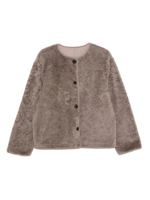 Arma lamb-leather button-fastening jacket