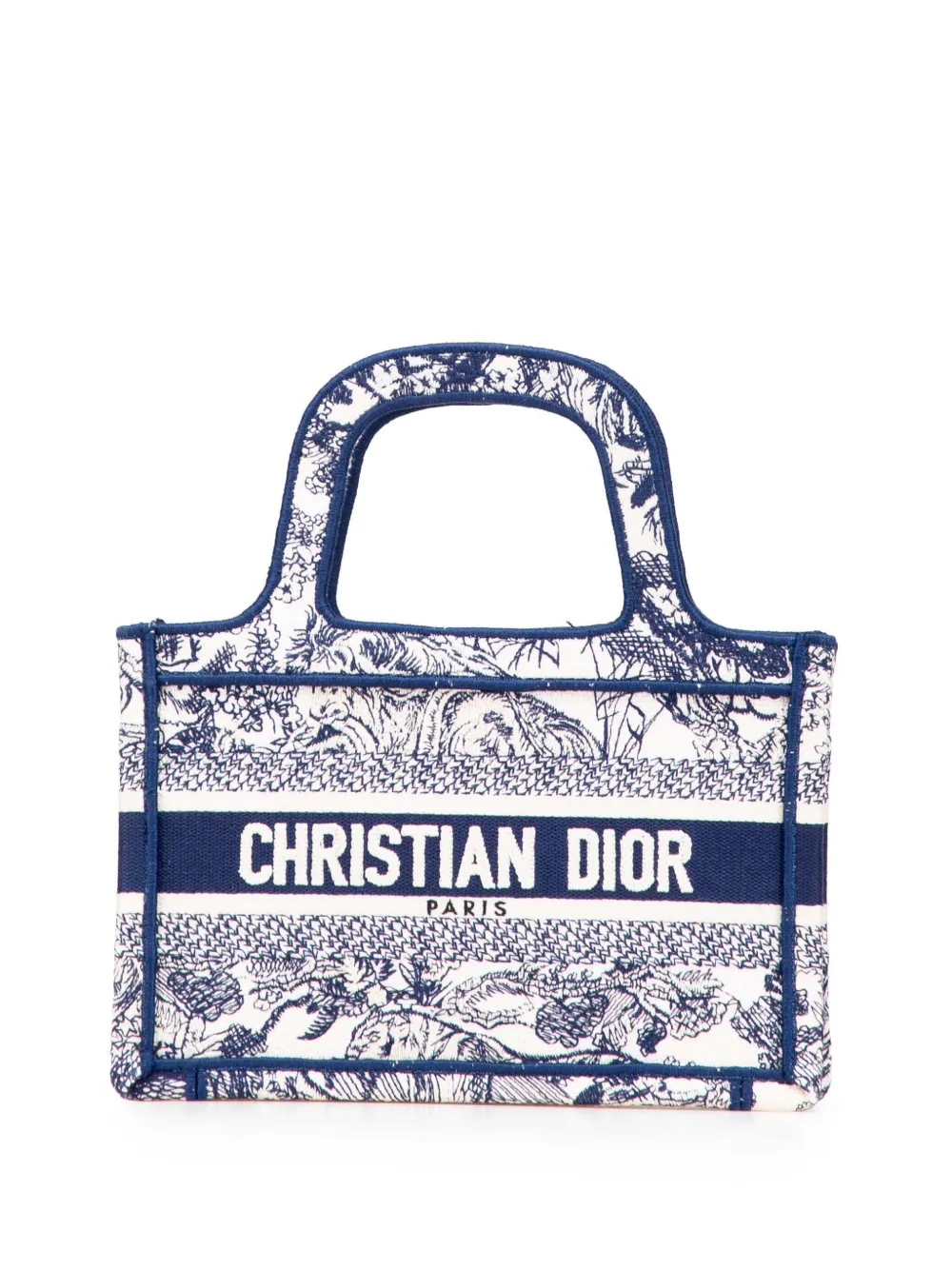 2020 Mini Canvas Embroidered Dioriviera Toile De Jouy Book Tote handbag