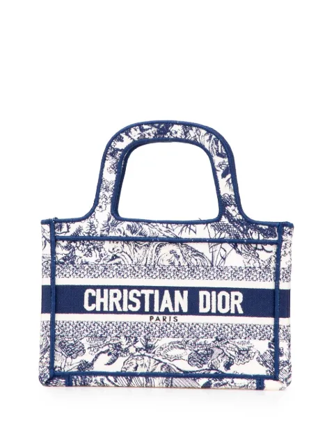 Christian Dior Pre-Owned 2020 Mini Canvas Embroidered Dioriviera Toile De Jouy Book Tote handbag