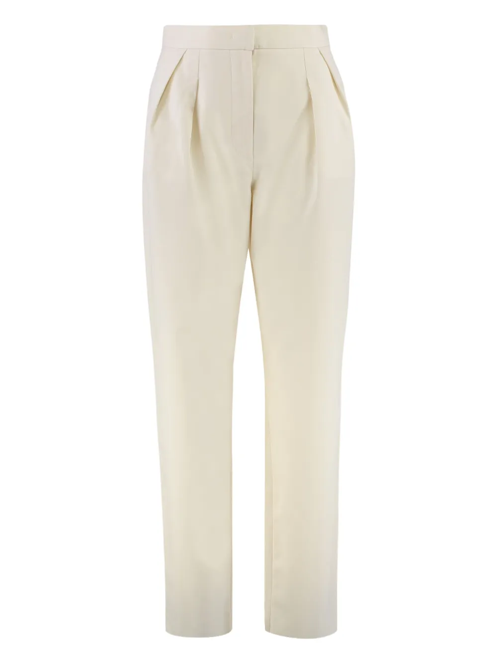 Max Mara Dede pleated cotton trousers Wit