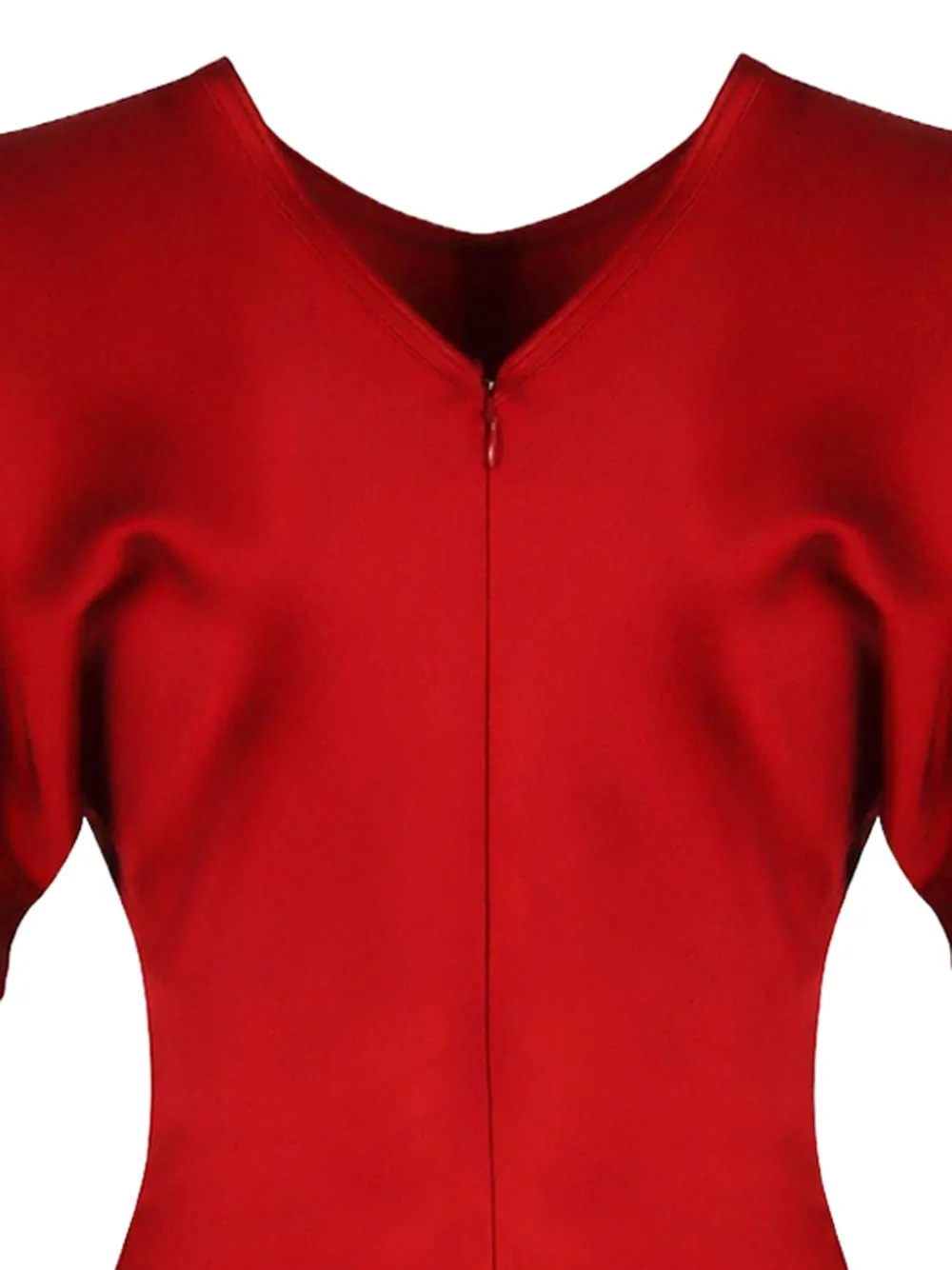 Victoria Beckham gathered-front short-sleeve dress Rood