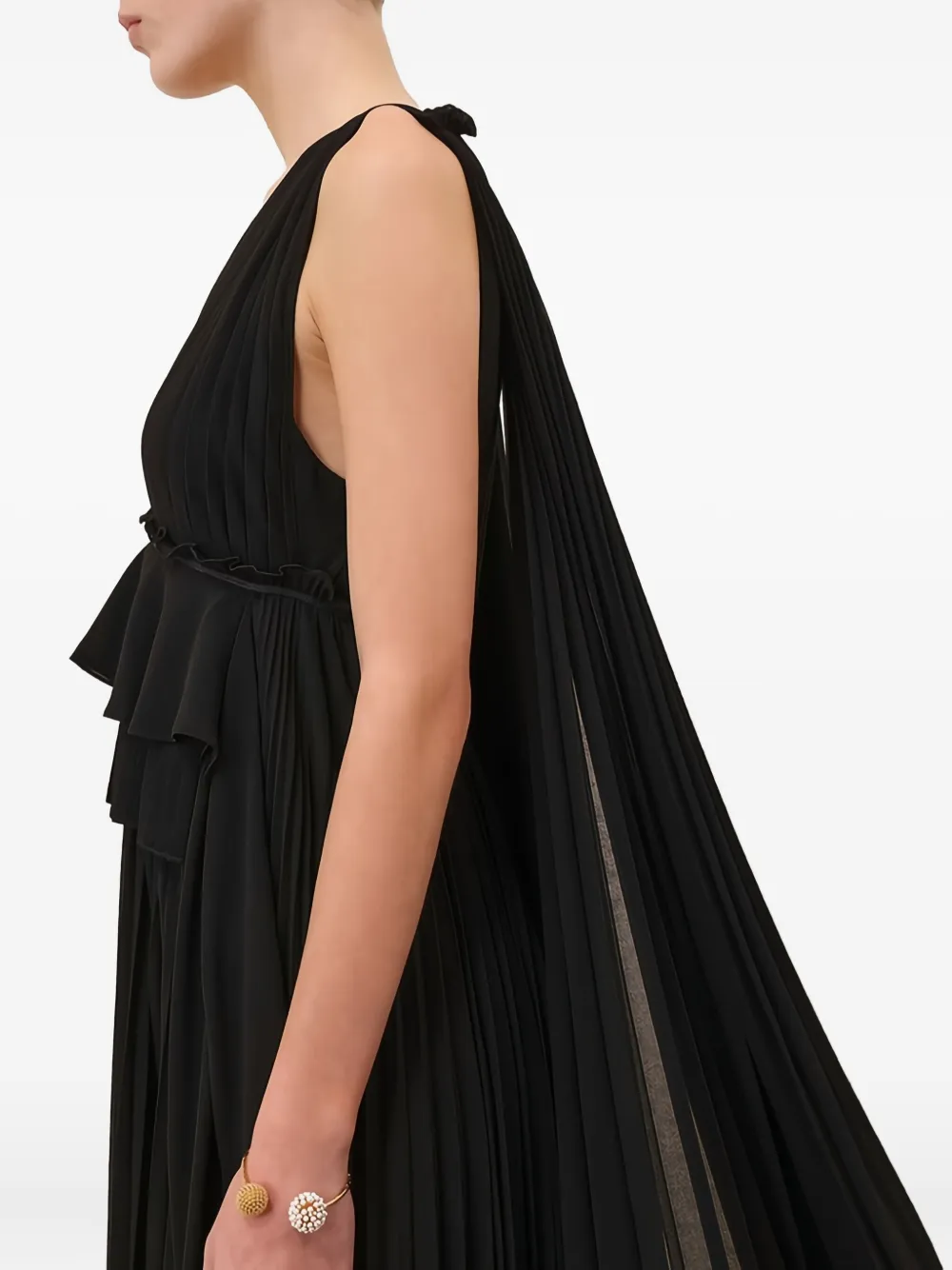Zimmermann Memento Pleated Gown In Black