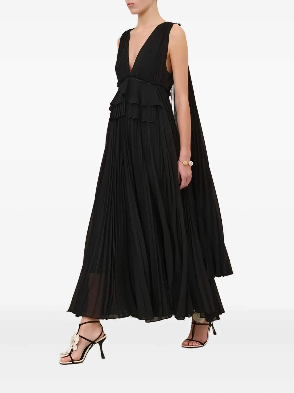 Zimmermann Memento Pleated Gown In Black