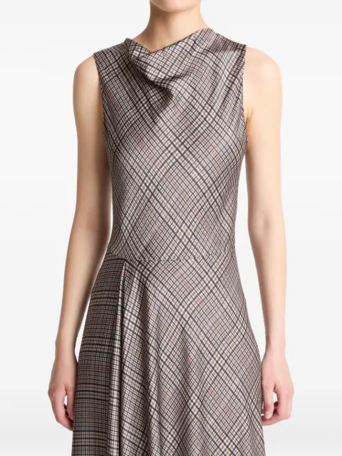 Vince plaid cowl-neck dress