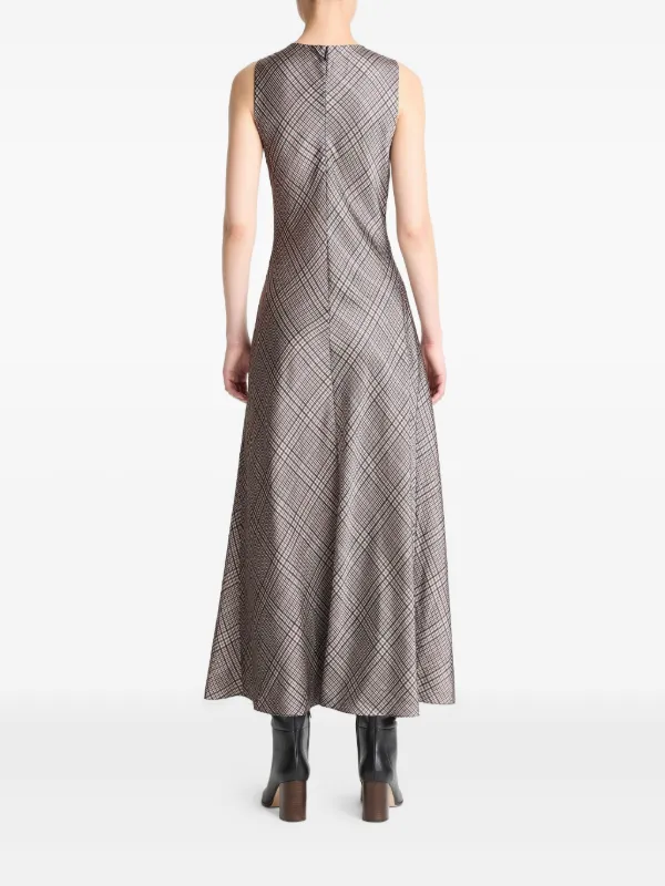 grey pattern dress Women's Pressed Plaid Satin Cowl-Neck Dress, Multi Plaid, Size L plus size girls dresses