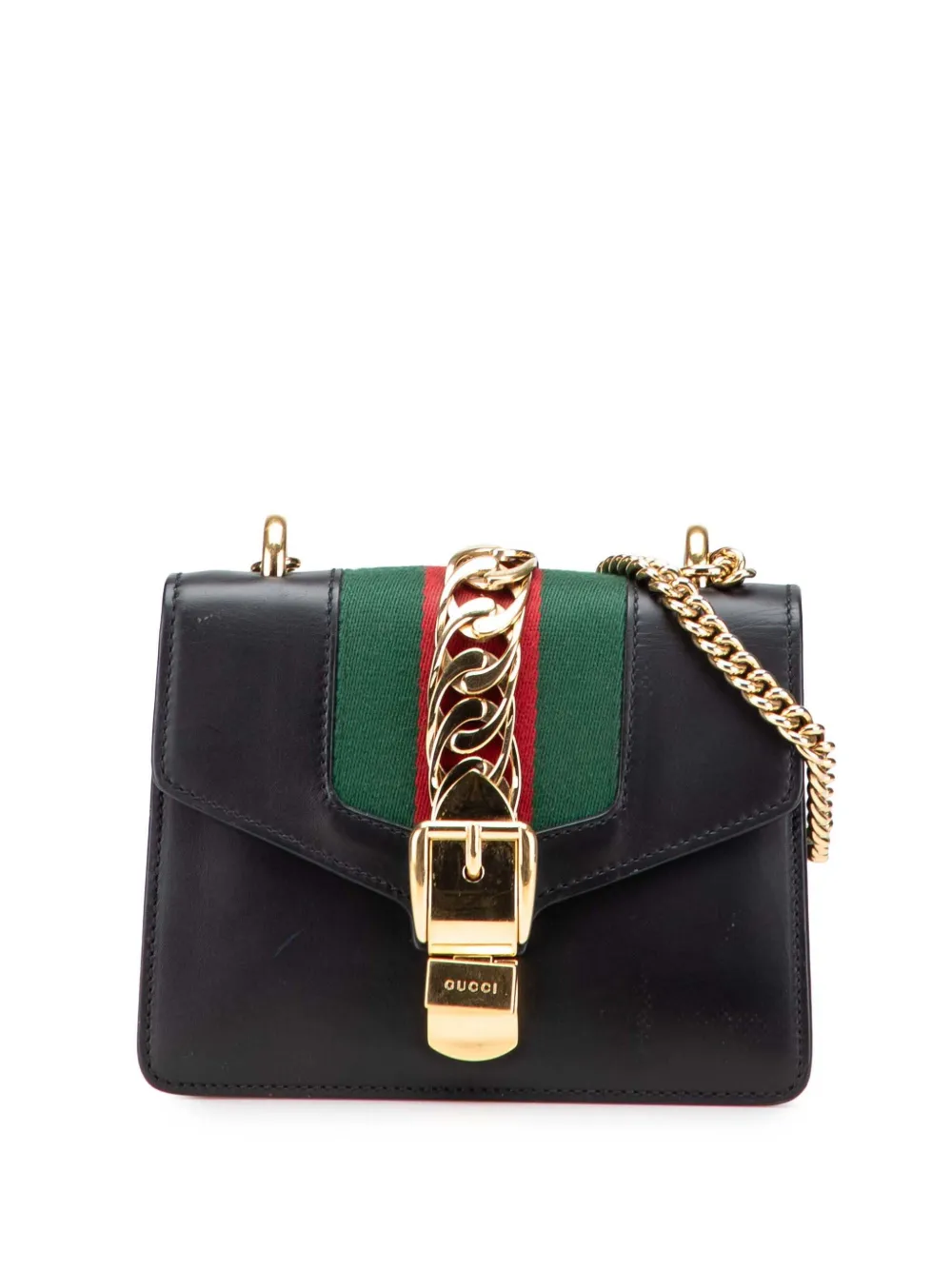 2016-2025 Mini Leather Web Sylvie Chain crossbody bag