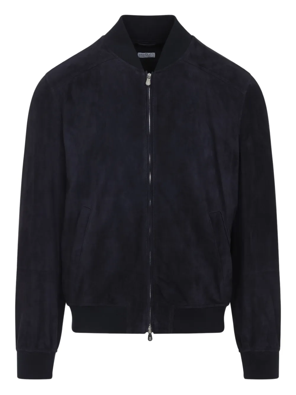 Brunello Cucinelli suede bomber jacket Blauw