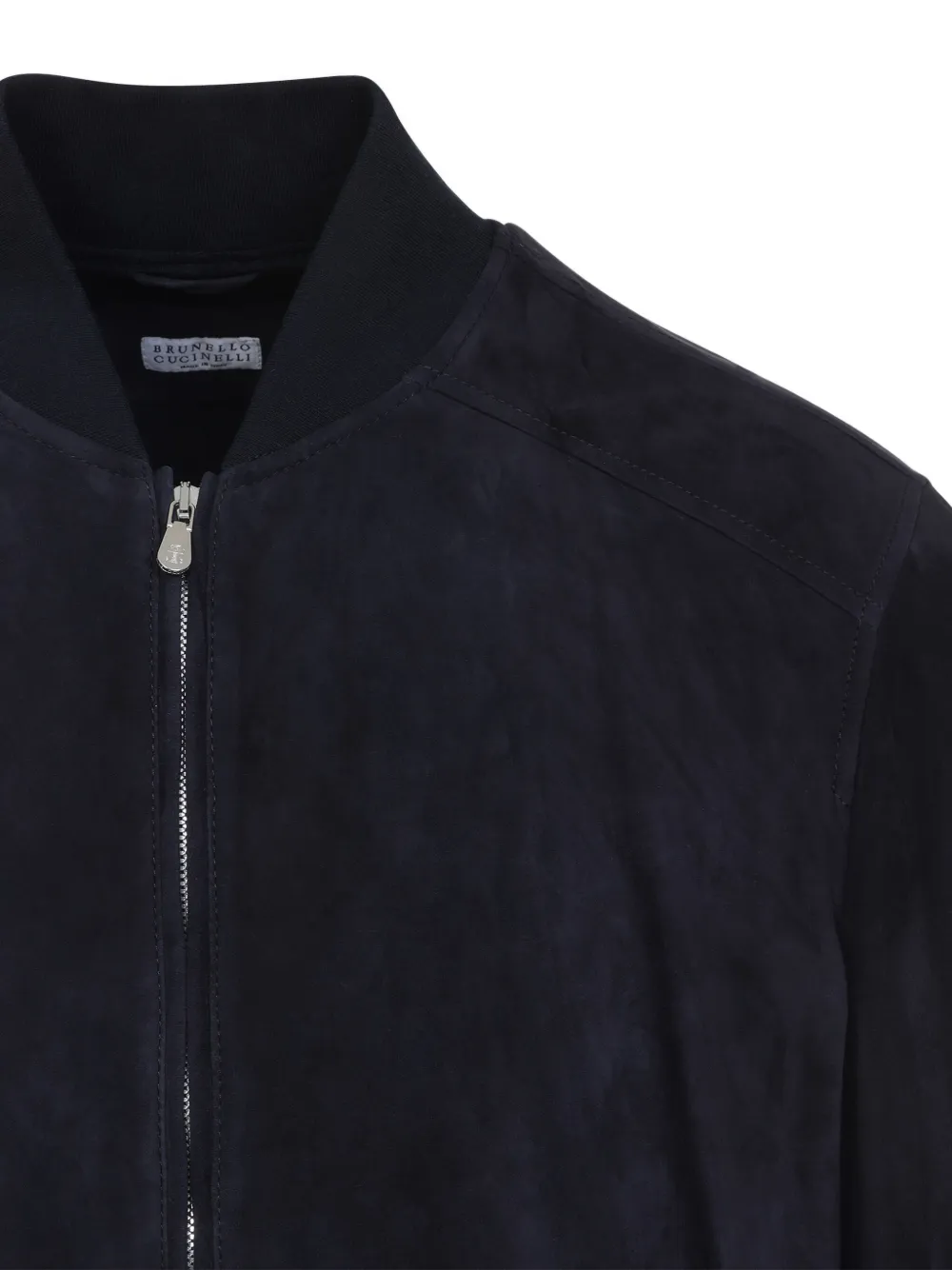 Brunello Cucinelli suede bomber jacket Blauw
