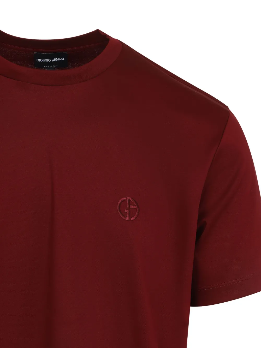 Giorgio Armani embroidered-logo T-shirt Rood